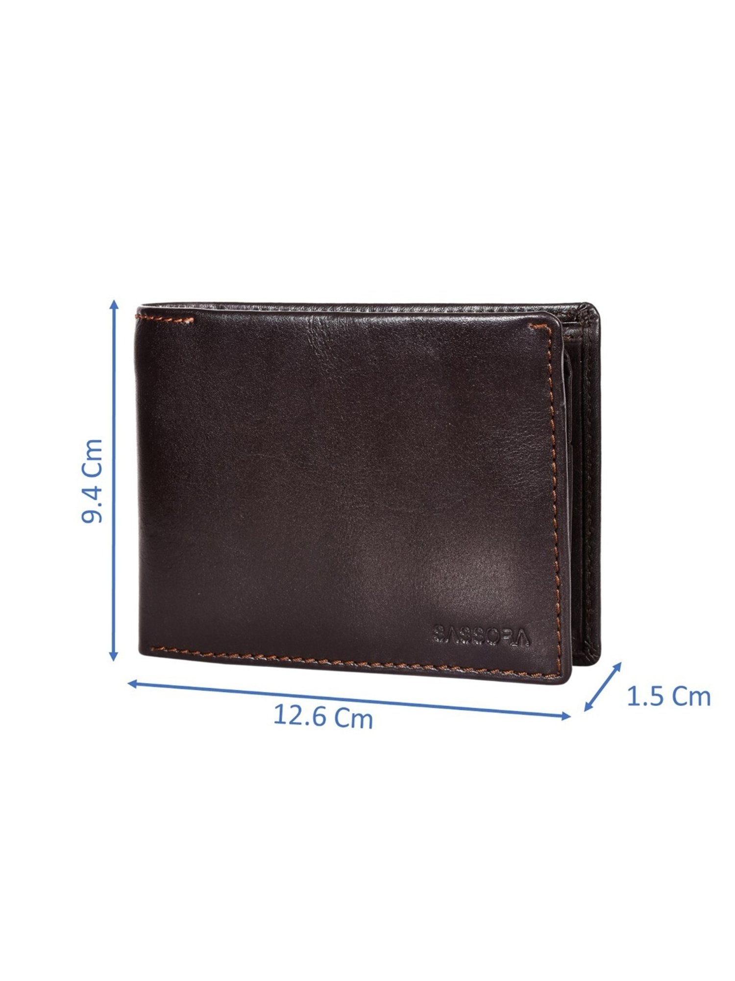 SASSORA BELLA Brown Leather RFID Bi-Fold Wallet