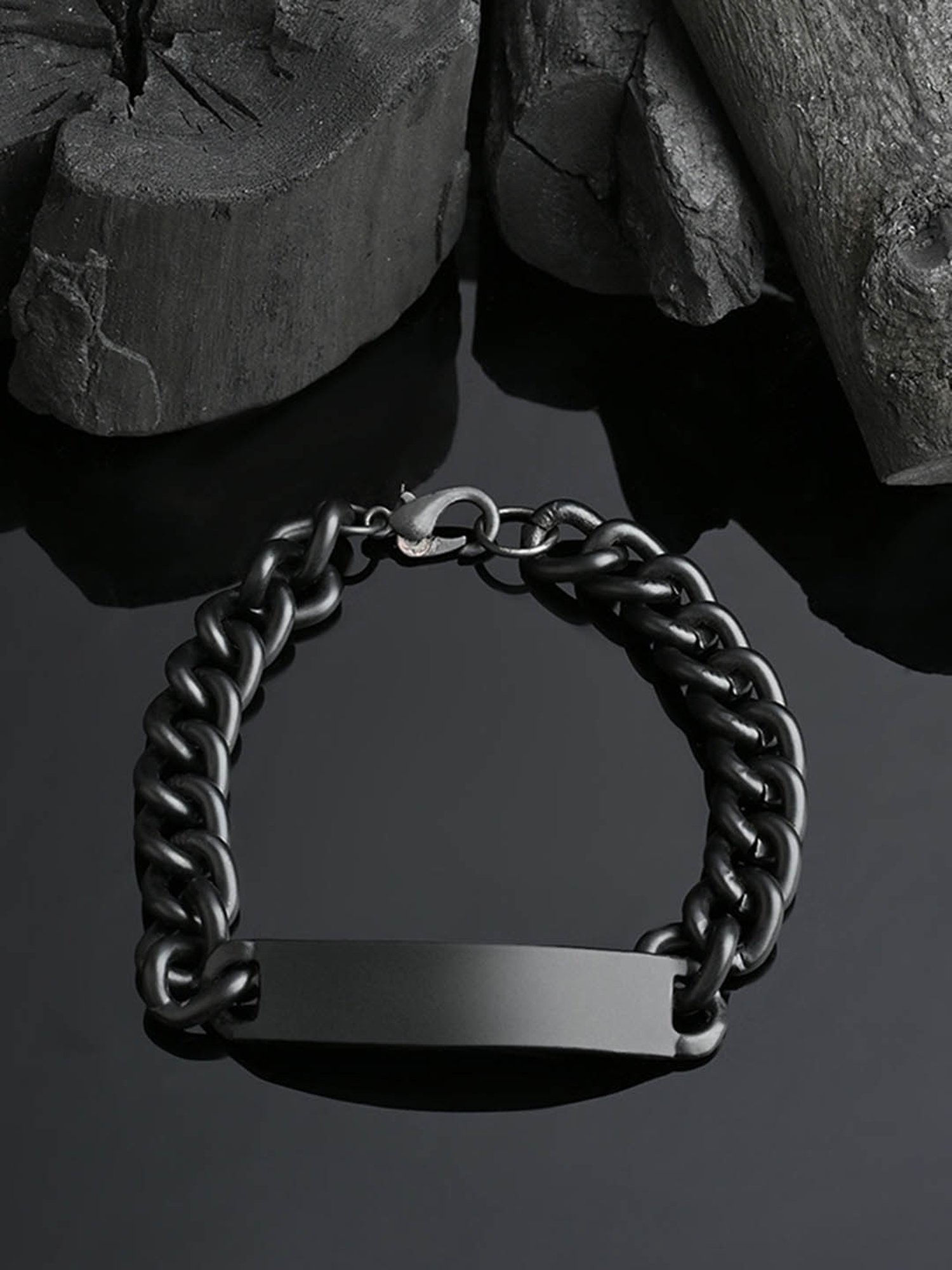 The Bro Code Black Single Chain Bracelet for Men