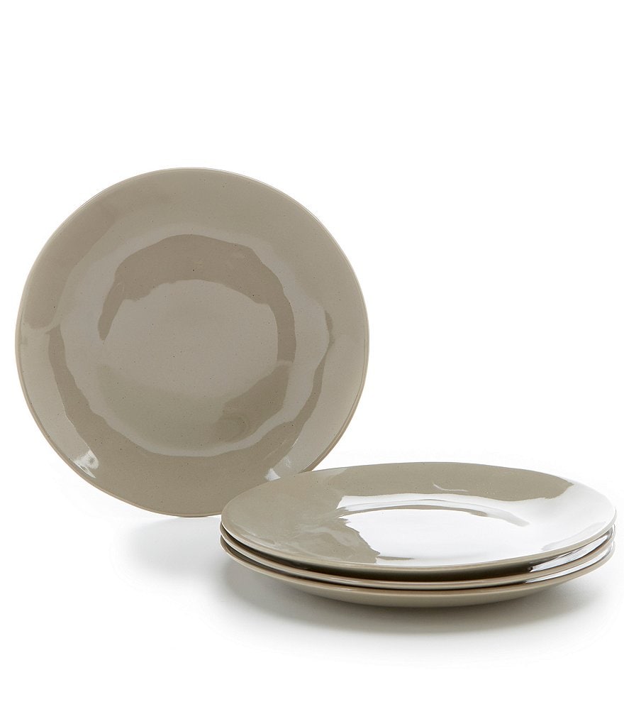 Noble Excellence Willow Collection Glazed Dinner Plates, Set of 4