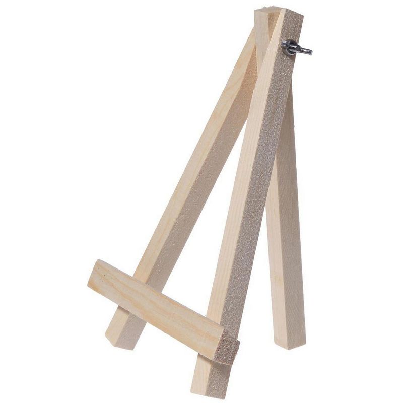 6 Mini Easels - Natural Wood Decorative Display Table Setting Place Card Holder - 7 Inch