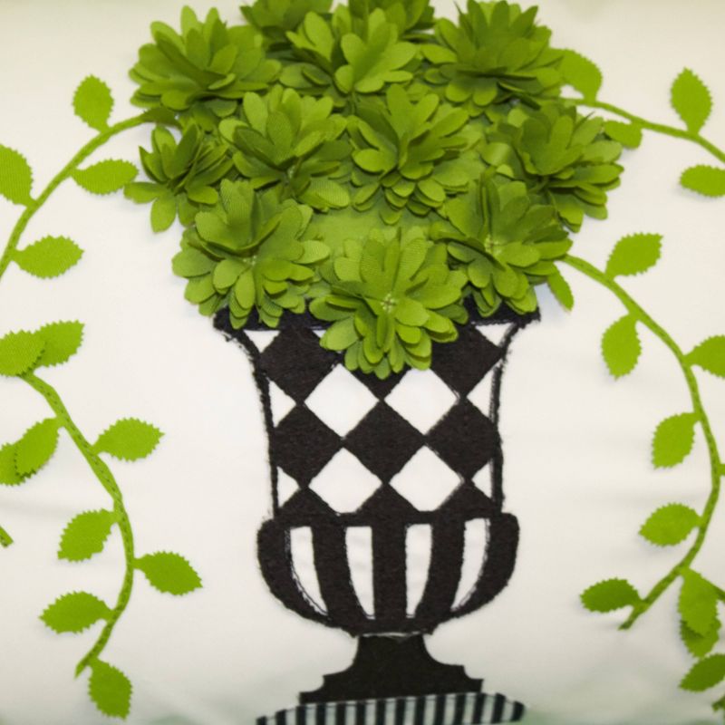 25" x 13" Dimensional Potted Topiary Decorative Patio Throw Pillow - Edie@Home