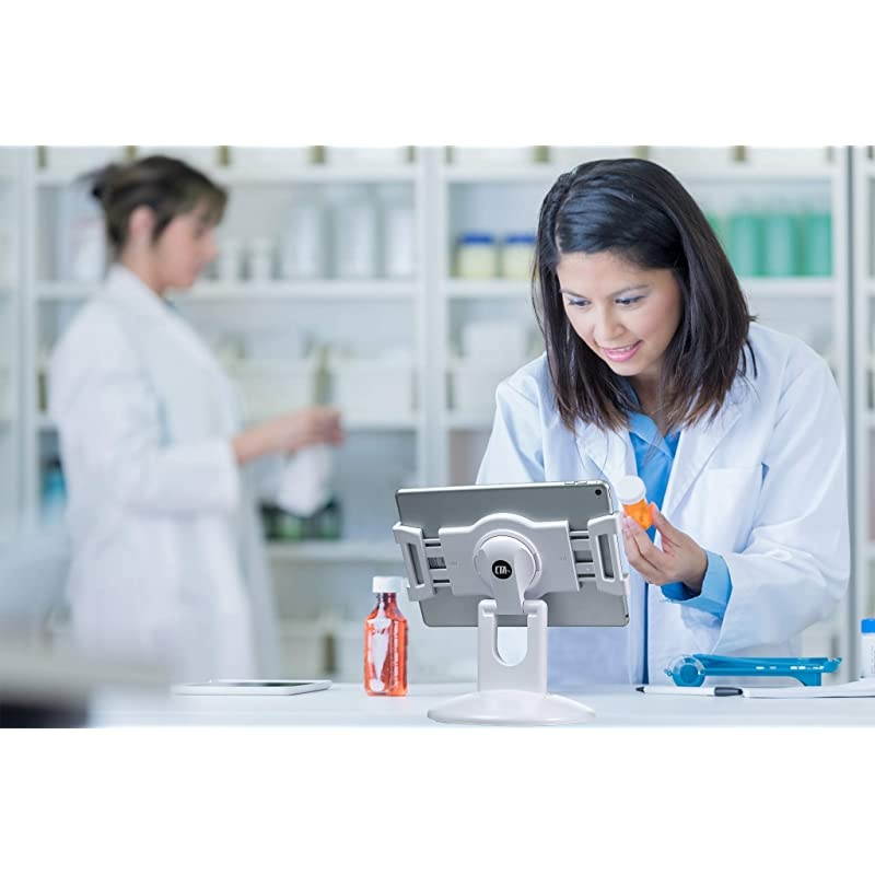 Quick-Connect Desk Mount for iPad 10.2-inch (7th Gen.), iPad Mini 5, iPad Gen 6 (2018), iPad Pro 12.9, Galaxy Tab S3 9.7&rdquo; & More, White