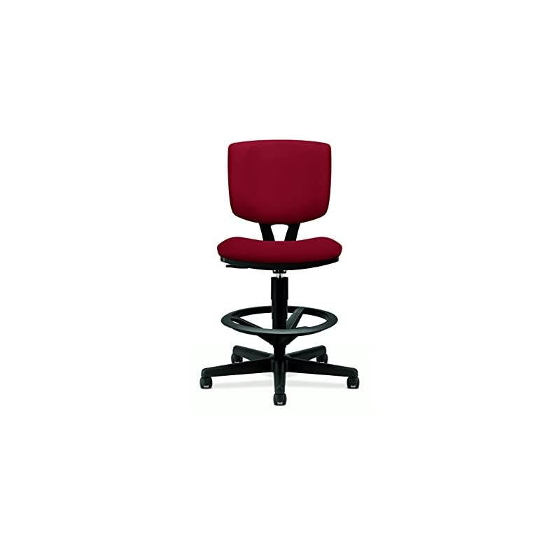 Volt Task Stool - Upholstered Adjustable Office Stool, Crimson (H5705)