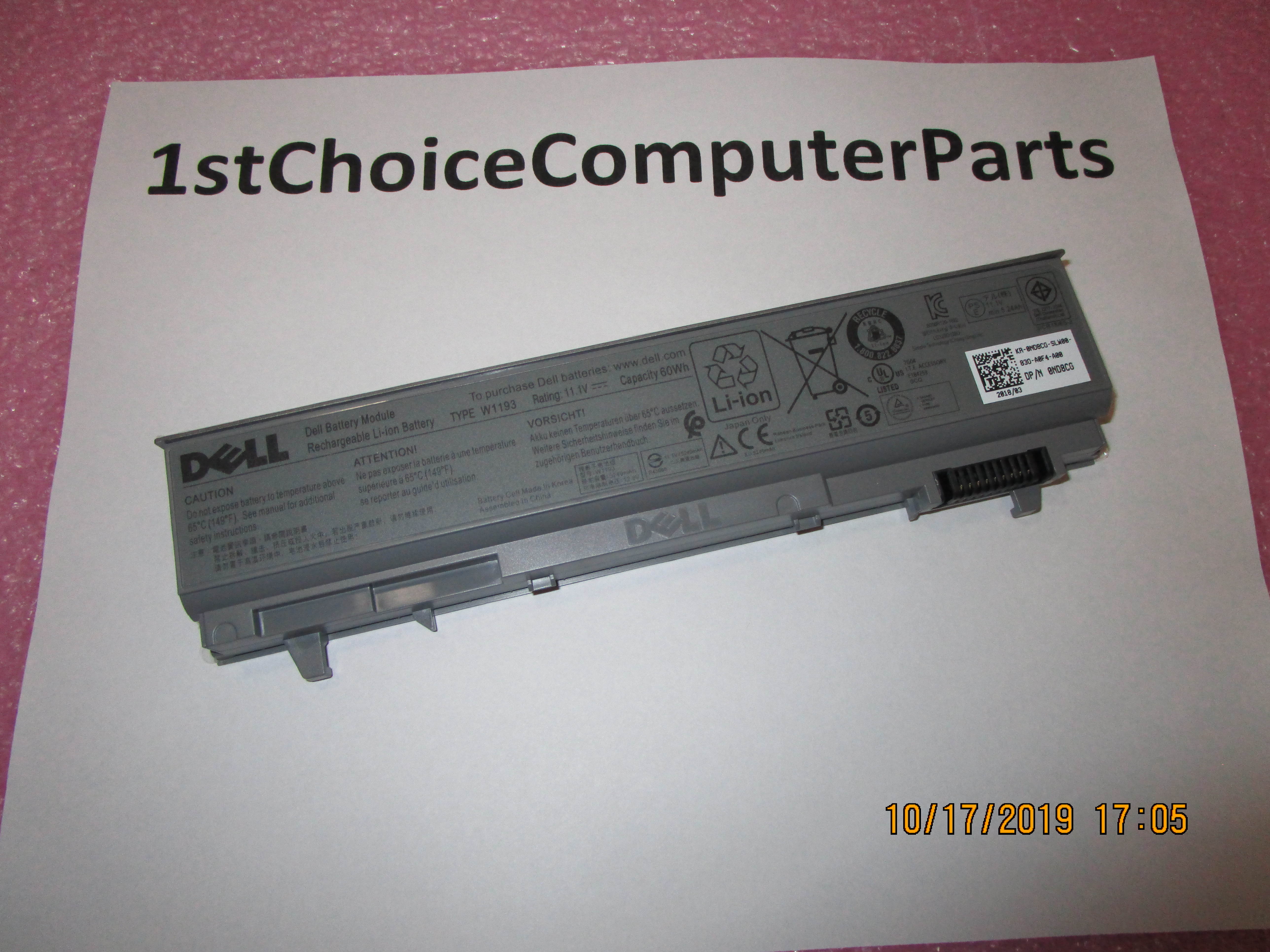 ORIGINAL OEM DELL LATITUDE E6400 E6410 E6500 W1193 KY265 PT434 Battery