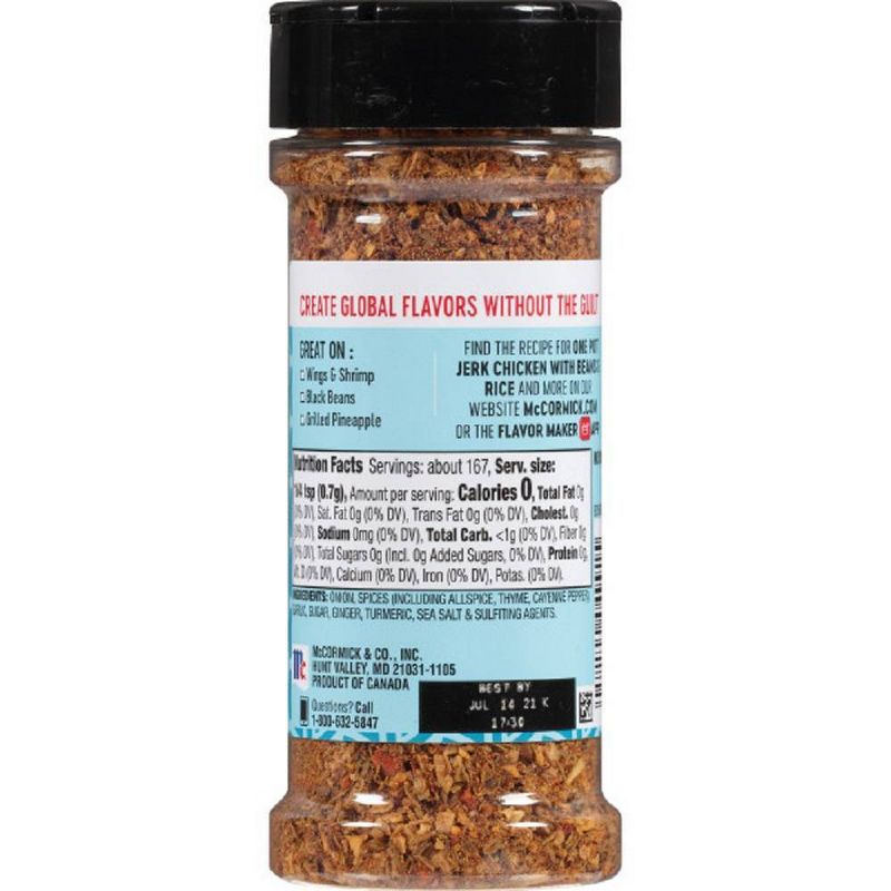 McCormick Gluten Free Hint of Sea Salt Caribbean Jerk Chicken Seasoning - 4.13oz