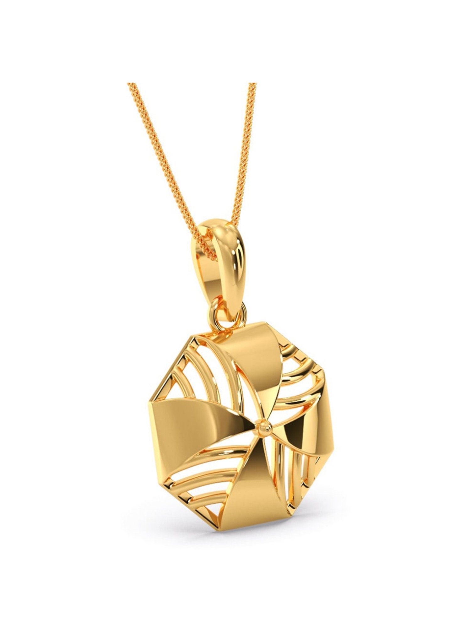 Candere by Kalyan Jewellers Peacock Collection 18k Yellow Gold Pendant for Women
