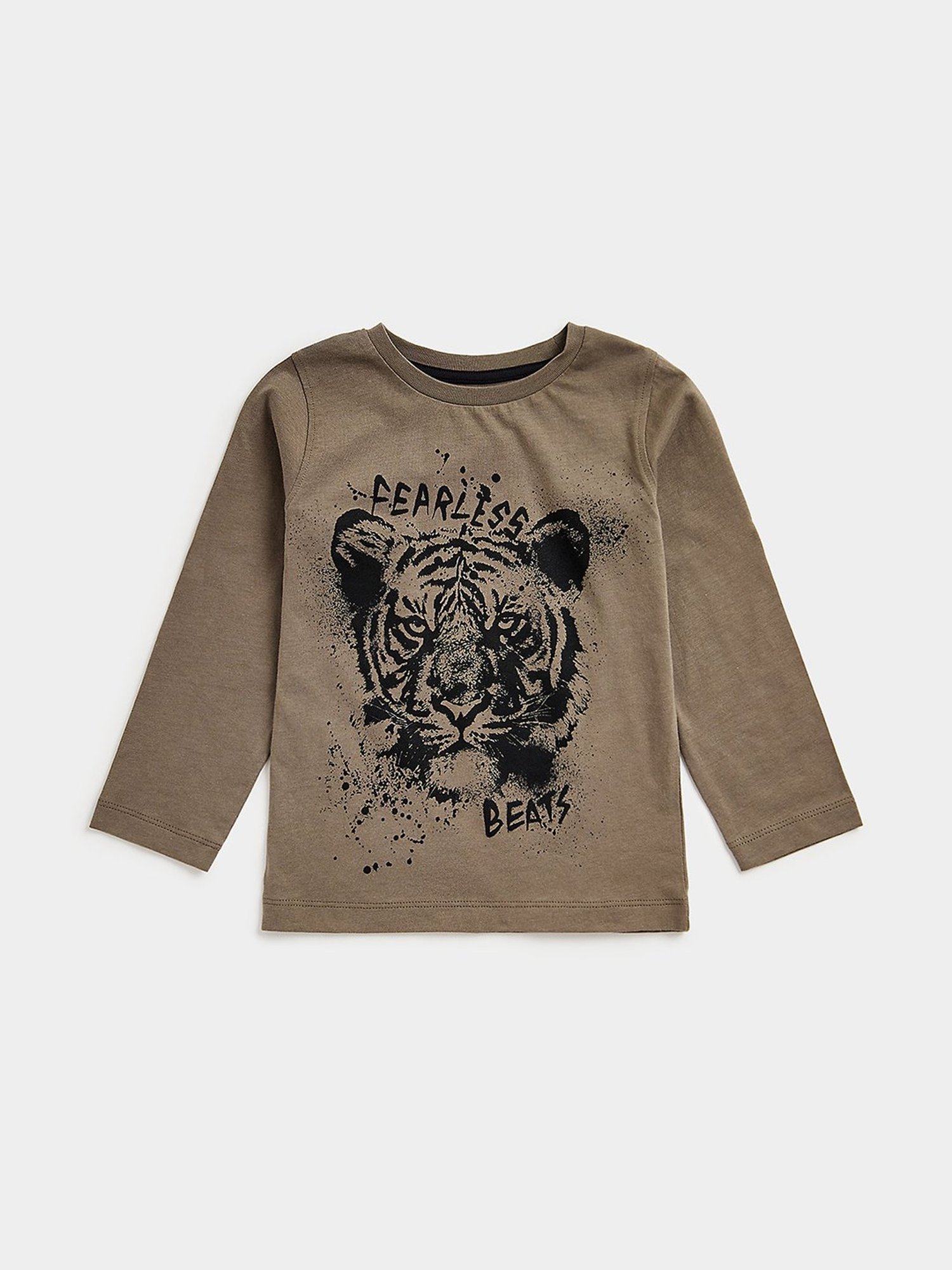 Mothercare Kids Brown Printed Full Sleeves T-Shirt