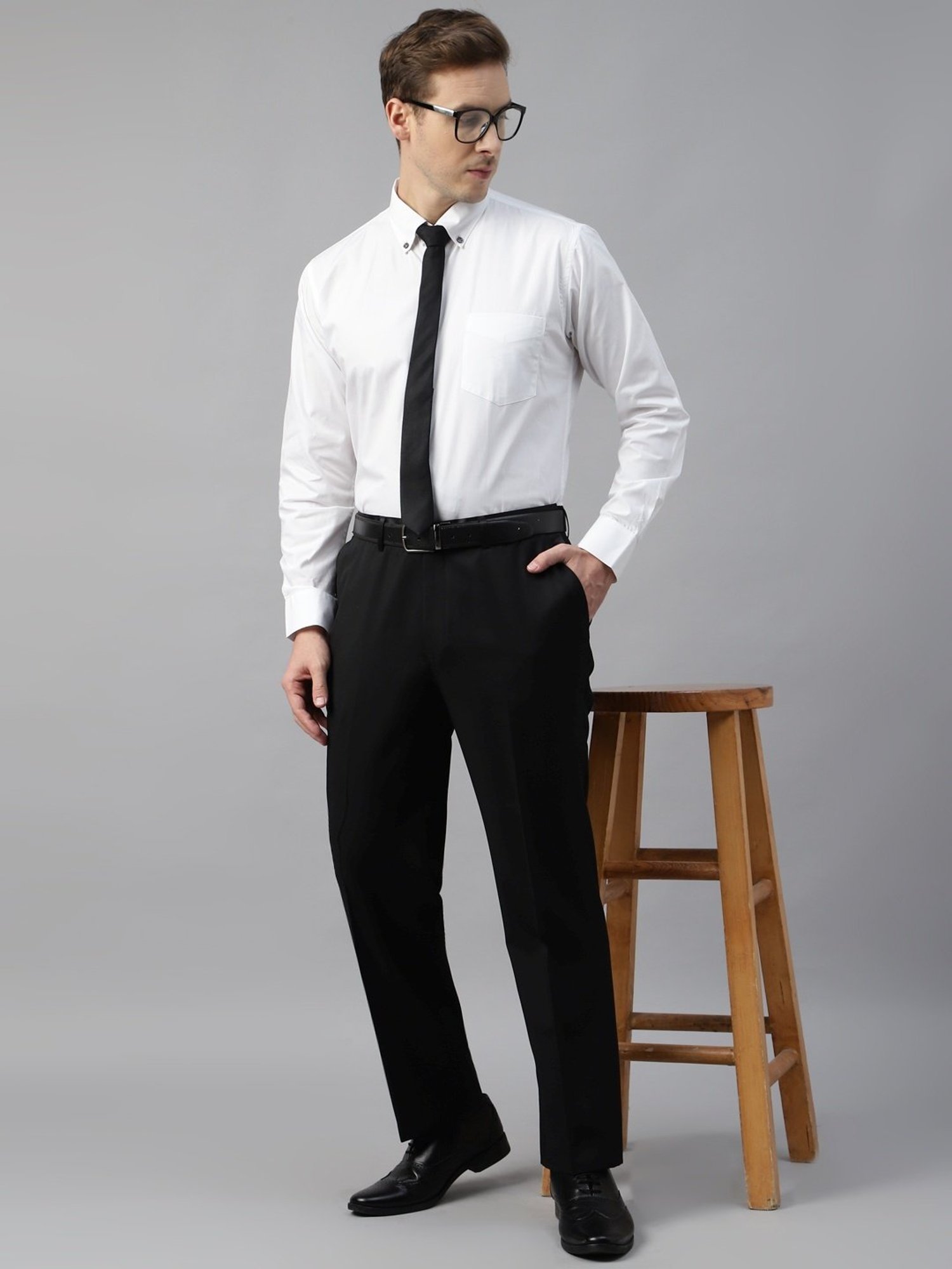 Hancock White Cotton Slim Fit Shirt