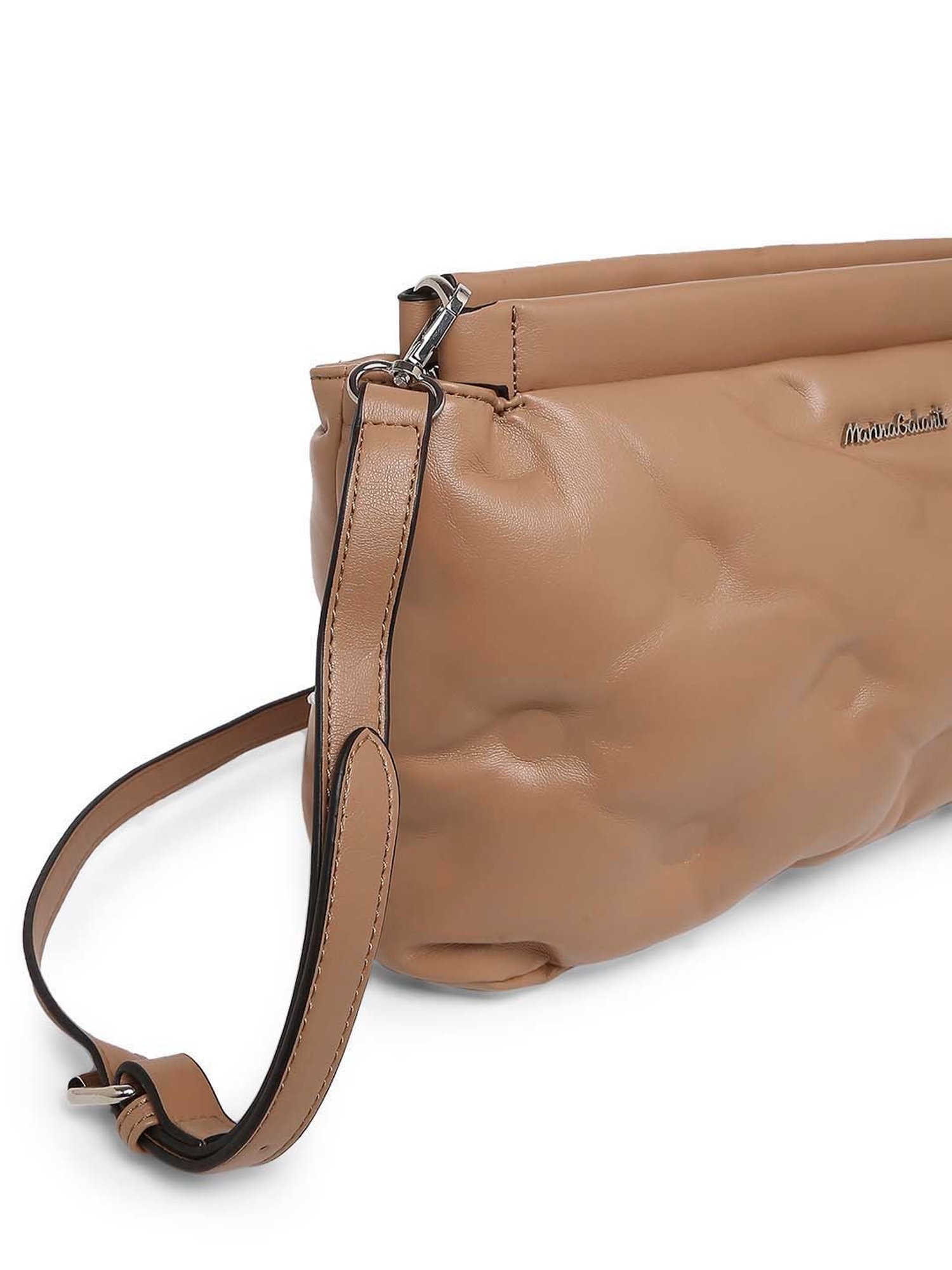 Marina Galanti Brown Textured Medium Sling Handbag