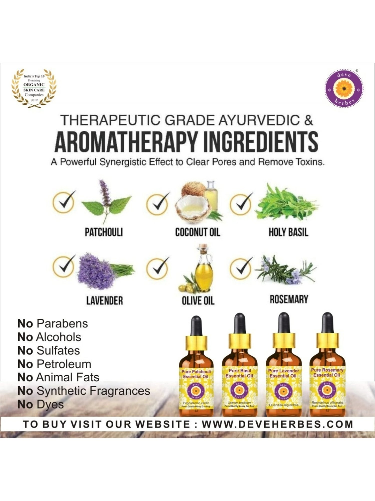 Deve Herbes Pure Basil Essential Oil with Glass Dropper - 15 ml