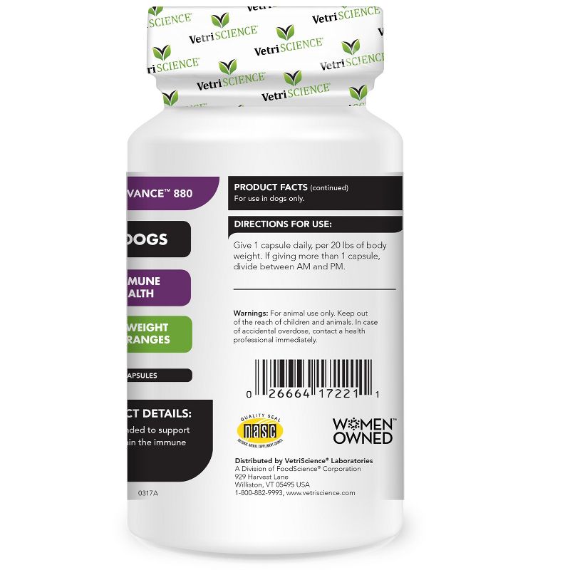 Vetriscience Laboratories Cell Advance 880 Immune Health Capsules for Dogs, 120 ct