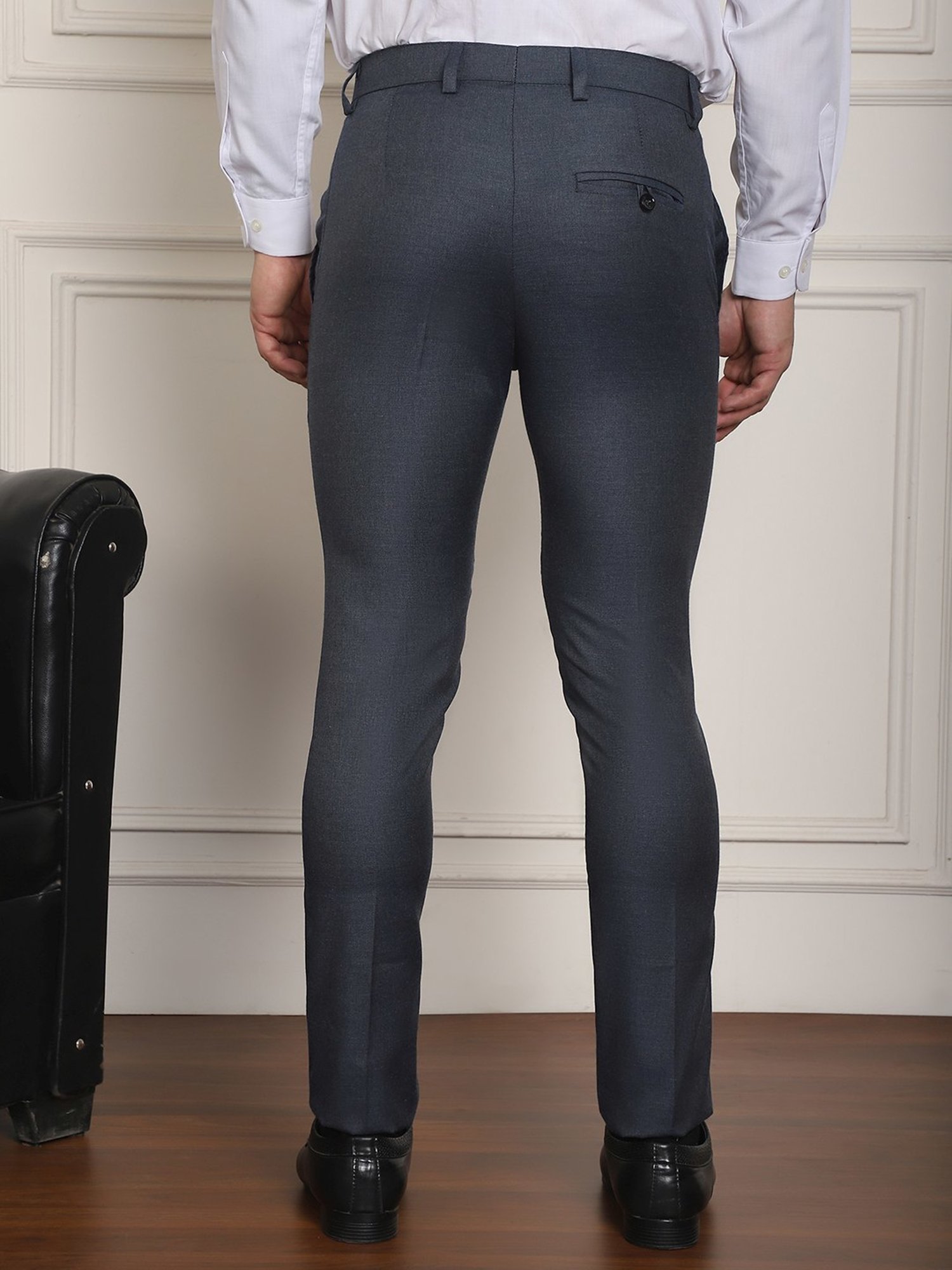 Jainish Charcoal Tapered Fit Trousers