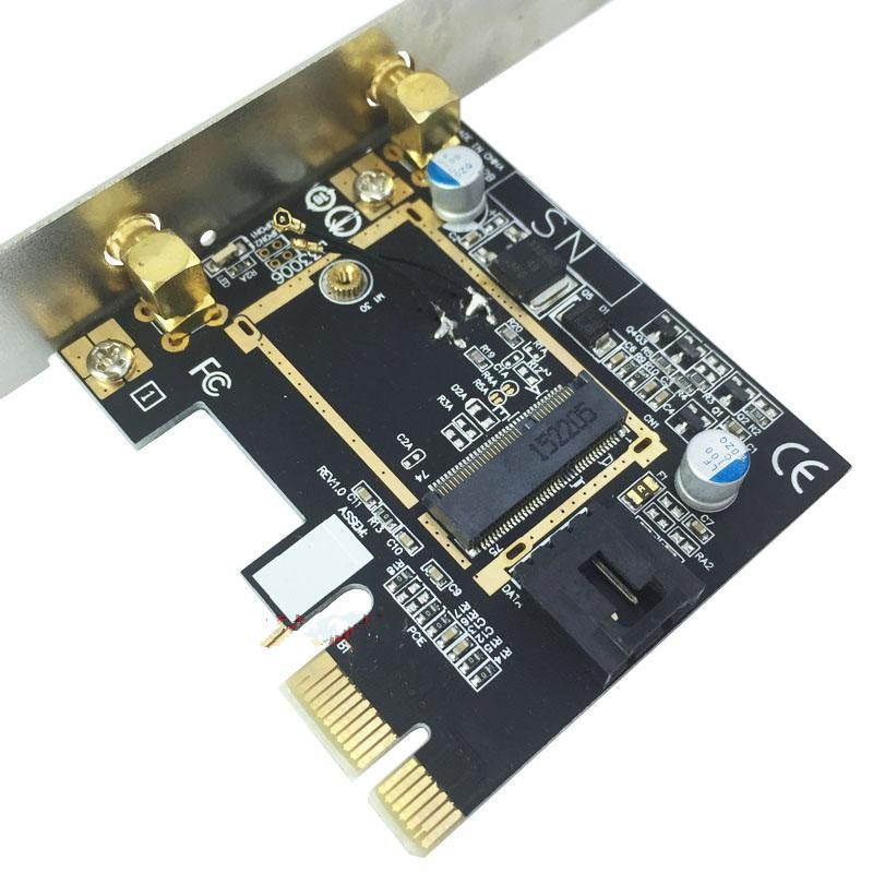 Desktop Wireless Network M.2(NGFF) Wireless Card to PCI-e 1X Adapter Converter(Not Including Networking card) Compact Intel NGFF M.2 7260 8260 3160 ect Windows 7, 8, 10 Compatible