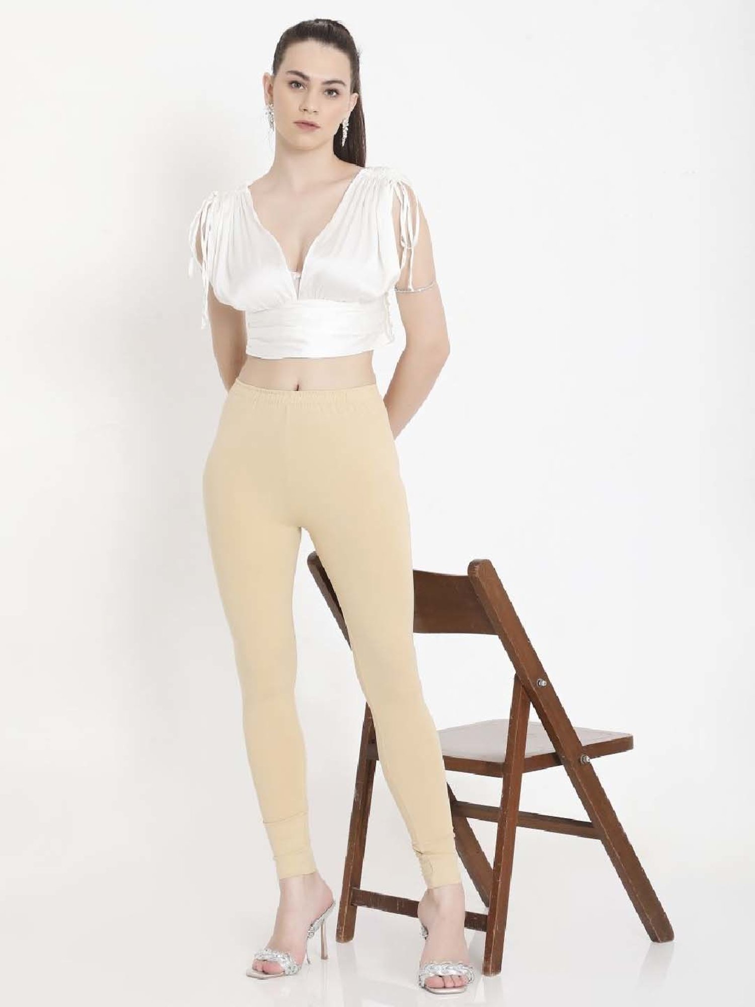 FEELINGS Beige Plain Leggings