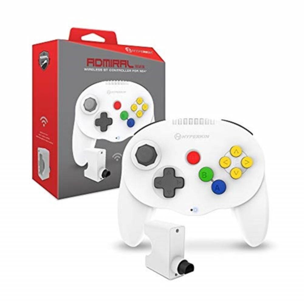 Hyperkin "Admiral" Premium BT Wireless Controller for N64 Nintendo 64 - White