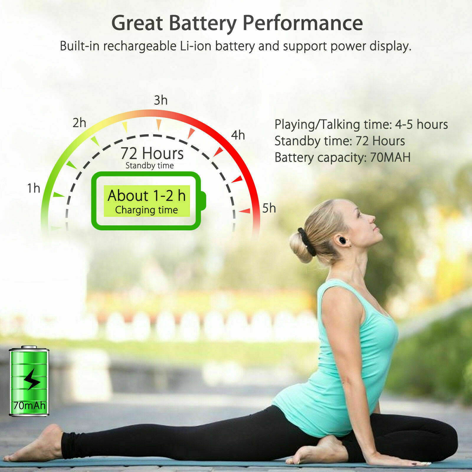 Wireless Earbuds Bluetooth In Ear Headset Stereo Headphone Earphone Handfree