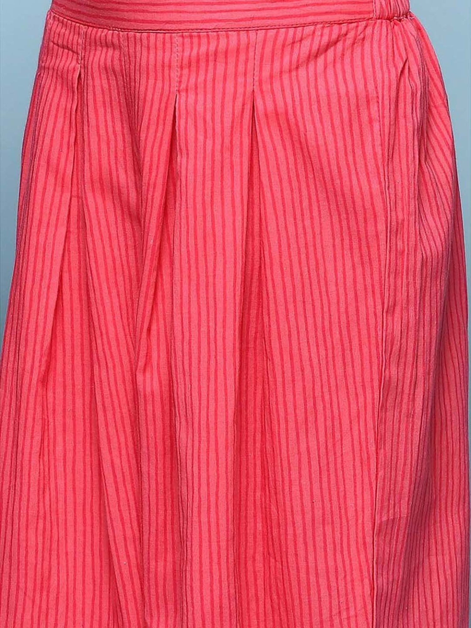 BIBA Girls Kids Pink Cotton Floral Print Top Set