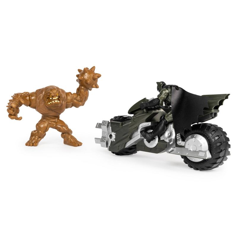 Batman Batcycle Vehicle with Exclusive Batman and Clayface 4" Action Figures
