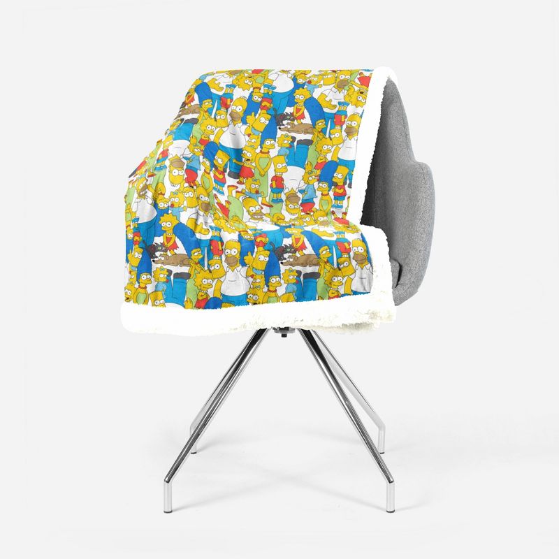 60"x90" The Simpsons Family Party Sherpa Blanket