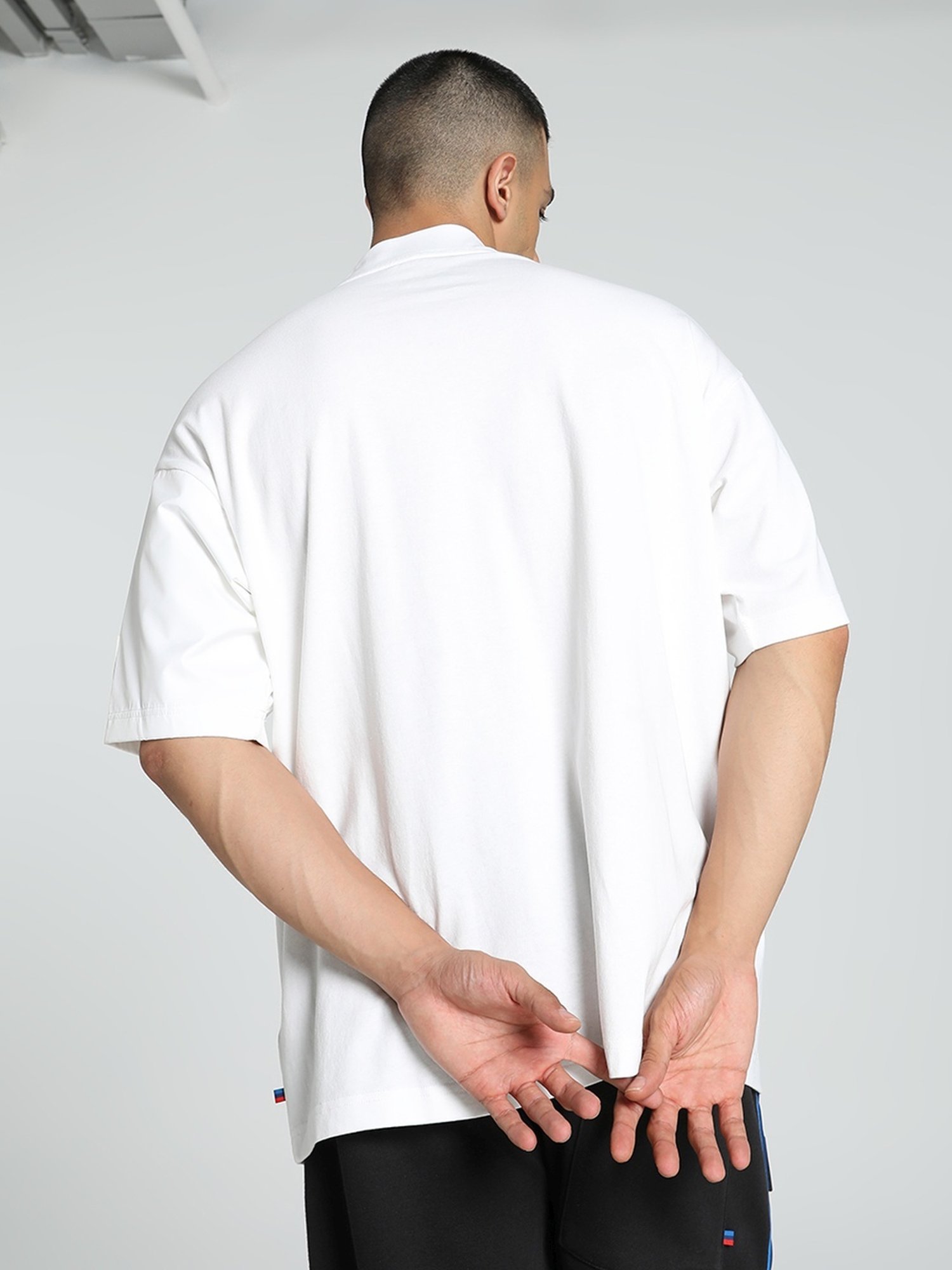 Puma White Cotton Loose Fit Sports T-Shirt