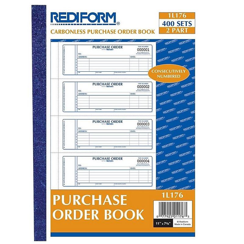 Rediform Purchase Order Book 7 x 2 3/4 Two-Part Carbonless 400 Sets/Book 1L176