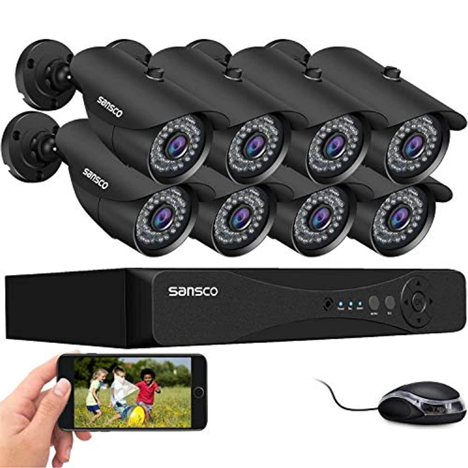 ?5mp 8channel? sansco 5mp home security camera system, h.265+ 8ch dvr video recorder, 8pcs 2k hd 2560tvl outdoor waterproof cct