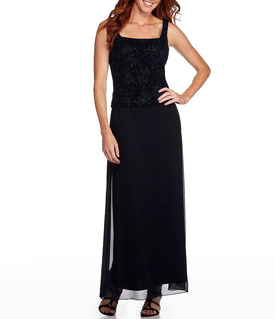 Alex Evenings 2-Piece Glitter Embellished Jacquard Jacket Dress