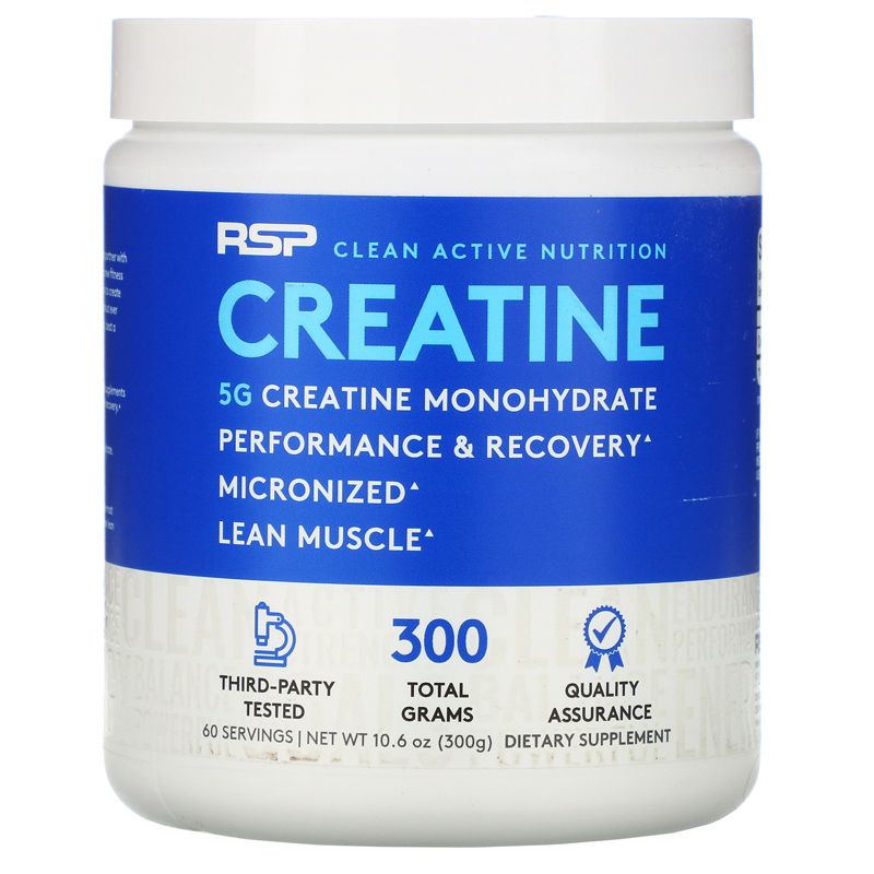 RSP Nutrition Creatine Monohydrate Powder, 5 g, 10.6 oz (300 g), Sports Nutrition Supplements
