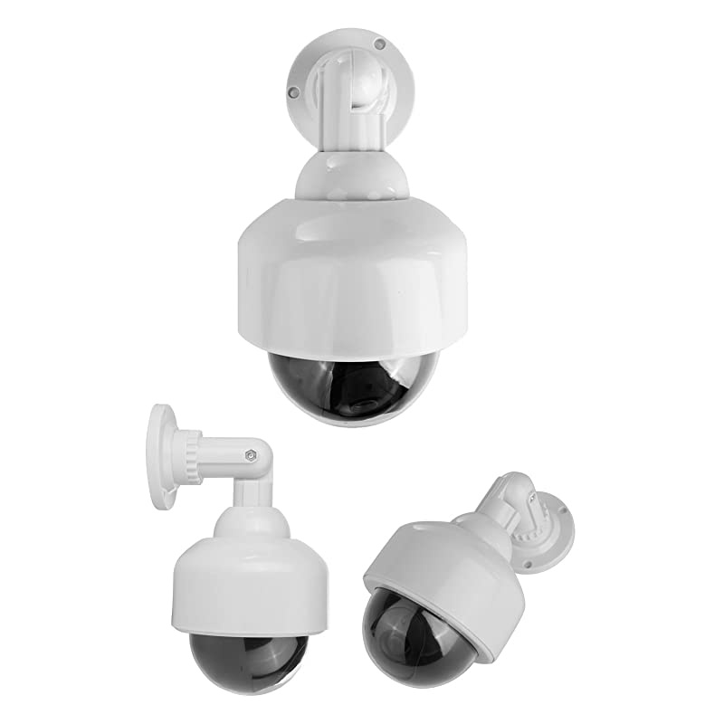 Fake Security Camera Dummy Camera Dome Shaped Decoy Realistic Look Surveillance System + Bonus Warning Sticker IndoorOutdoor Use Perfect for Businesses Shops by