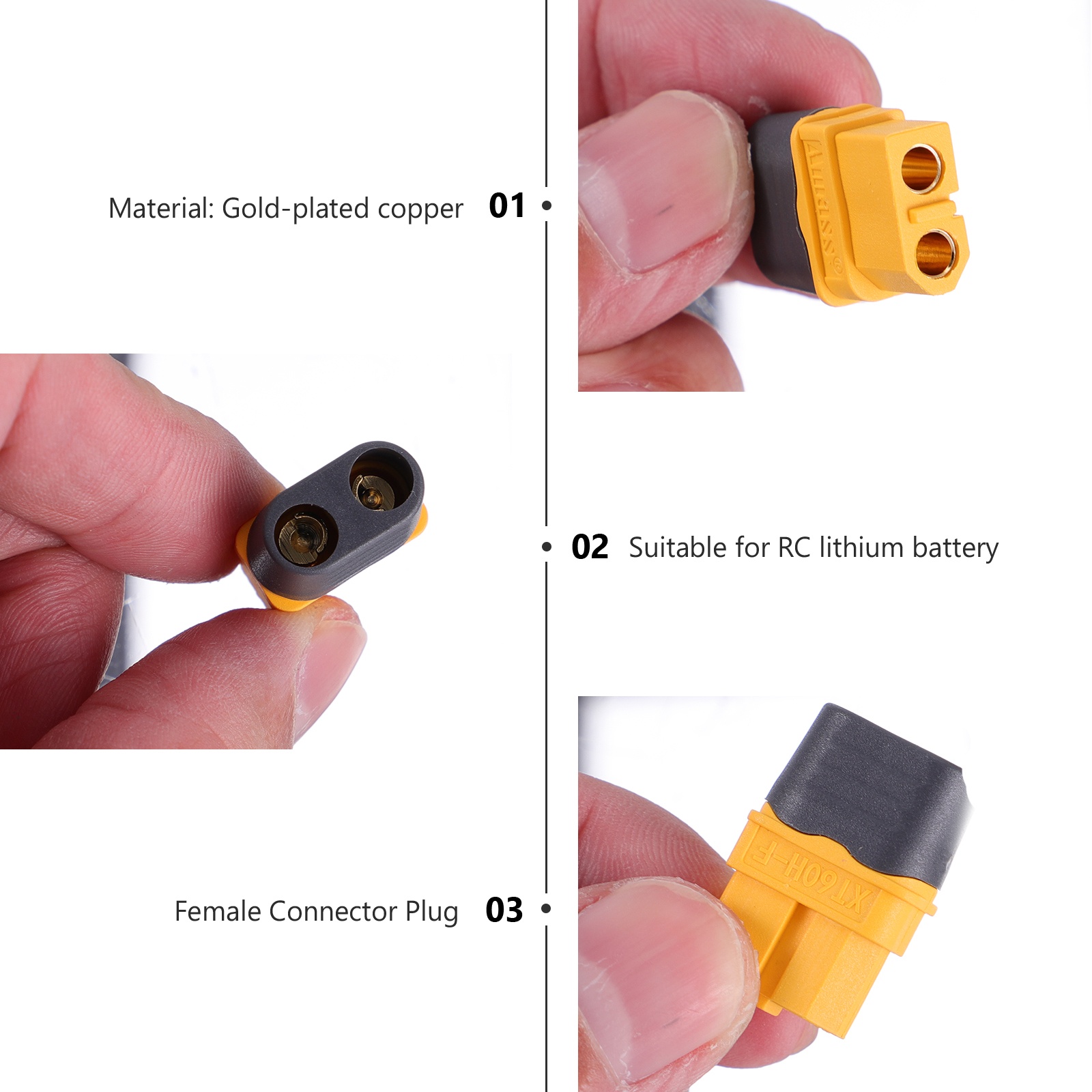 1 Set Protective Practical Rustproof Durable Portable Female Connectors Power Plugs Bullet Connectors