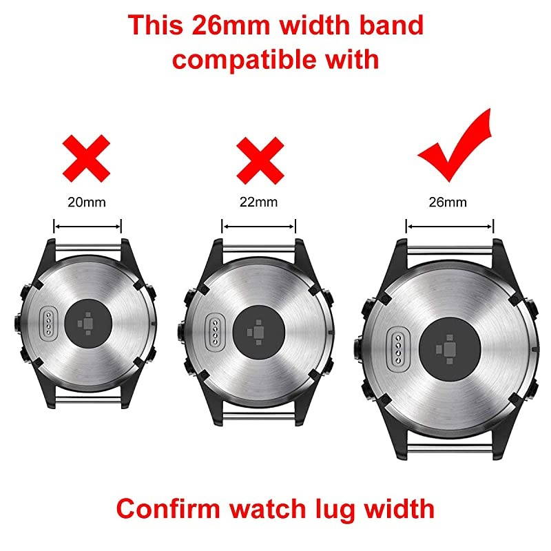 Fenix 5X6X Band 26mm Titanium Metal Quick Fit Watch Strap with Enhanced Durability Version Compatible for Garmin Fenix 5X5X Plus6X ProDescent Mk1 Smartwatch DLC Black