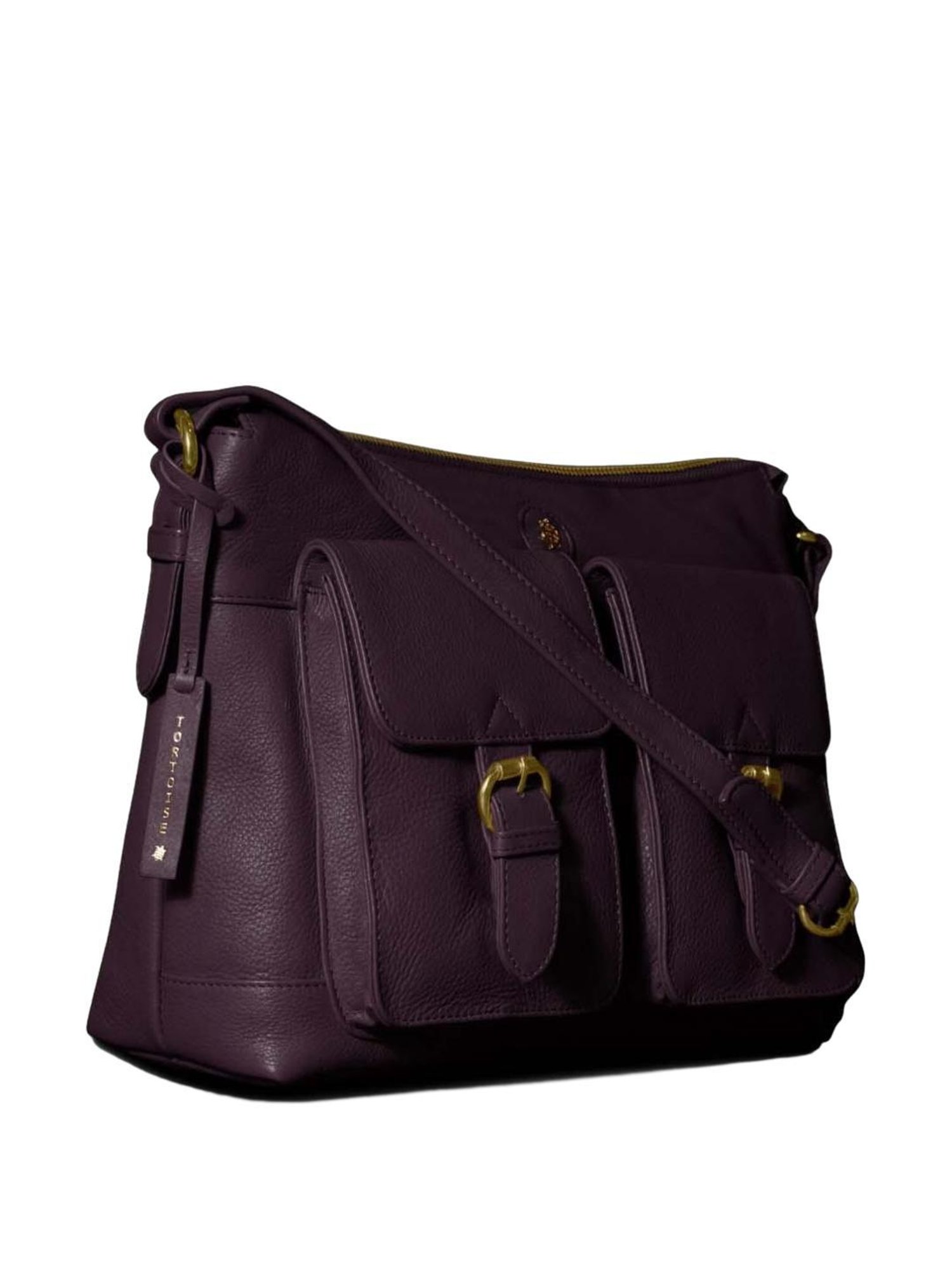 Tortoise Go Everywhere Jayna Wine Solid Medium Cross Body Bag