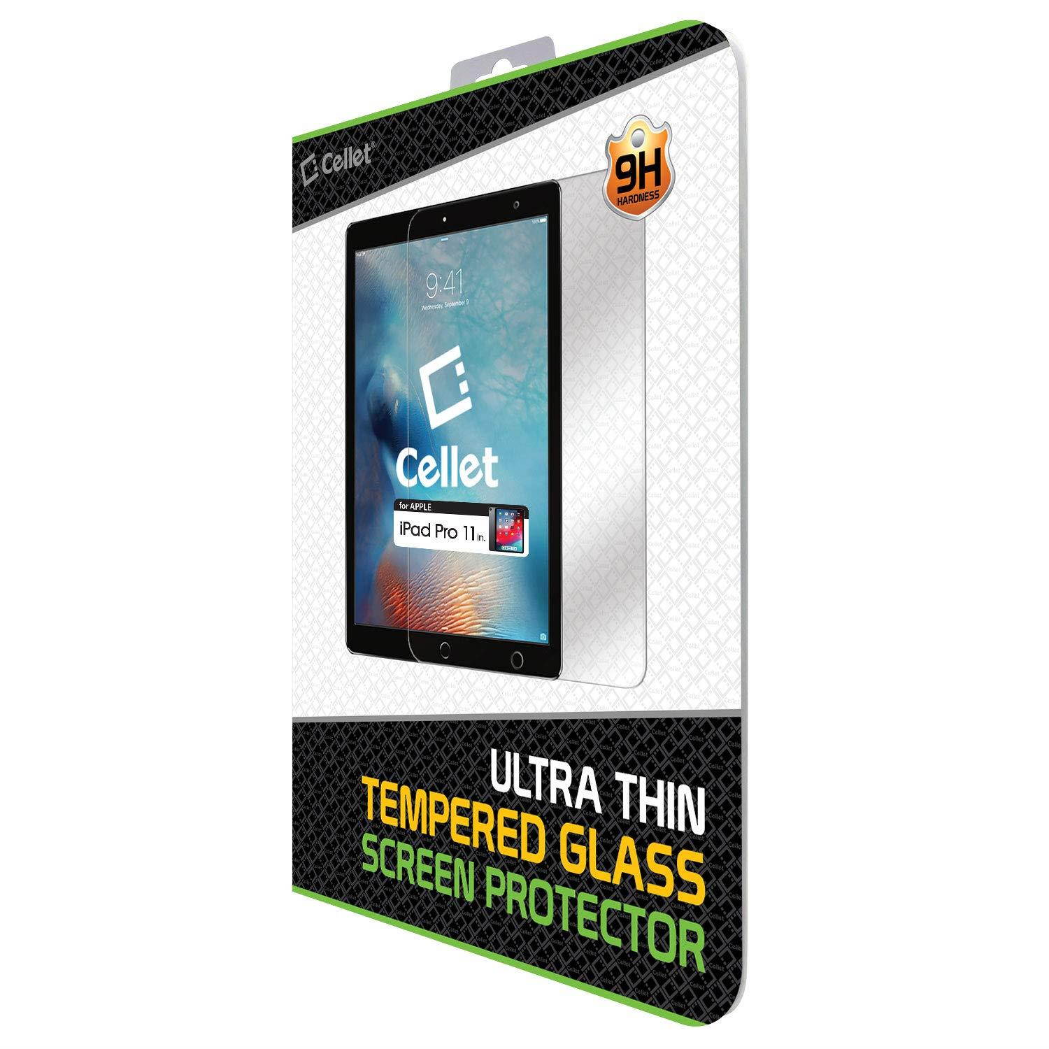 Cellet Screen Guard Compatible for iPad Pro 11-inch Premium Tempered Glass Screen Protector, Anti Scratch, HD Clarity, Case Friendly, face ID & Apple Pencil Compatible, Bubble Free 0.3mm(9H Hardness)