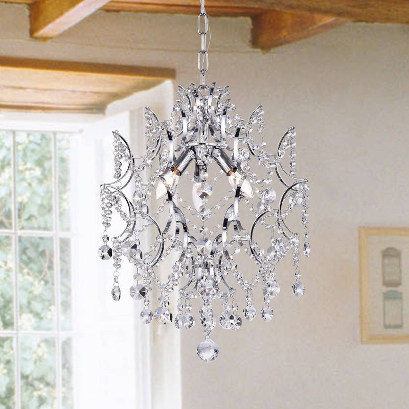 18" x 17" x 17" 3 Light Crystal Chandelier Silver - Warehouse of Tiffany