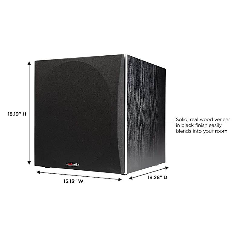 PSW505 12" Powered Subwoofer - High Precision Bass with Extreme Power & Wide Soundstage | Up to 460 Watts & Audio 255c-RT in-Wall Center Channel Speaker (2) 5.25" Drivers