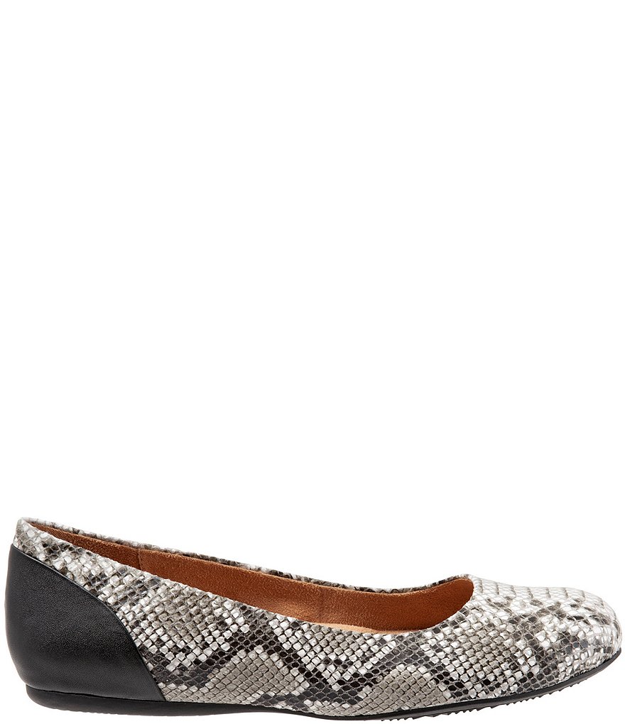 SoftWalk Sonoma Snake Print Leather Ballet Flats