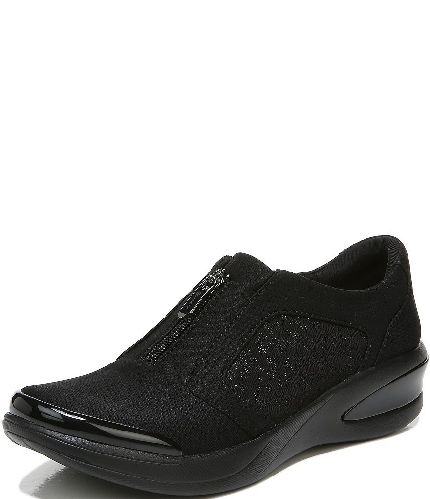 Bzees Florence Front Zip Slip-On Leopard Print Washable Sneakers