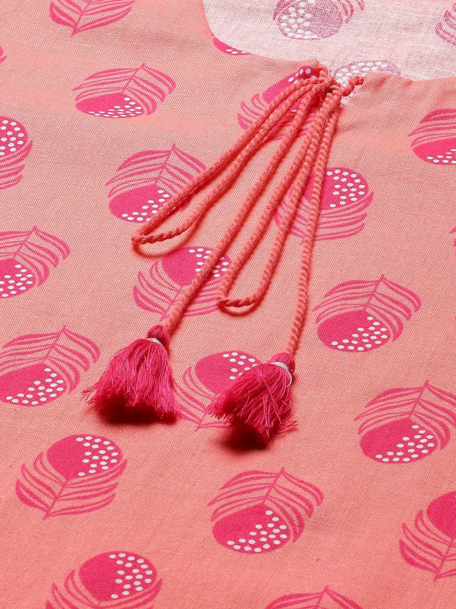 Rangriti Coral Cotton Printed Top