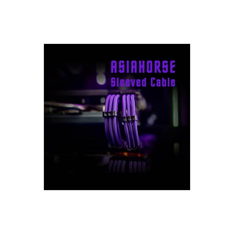 Customization Mod Sleeve Extension Power Supply Cable Kit 18AWG ATXEPS8pin PCIE6pin PCIE Purple