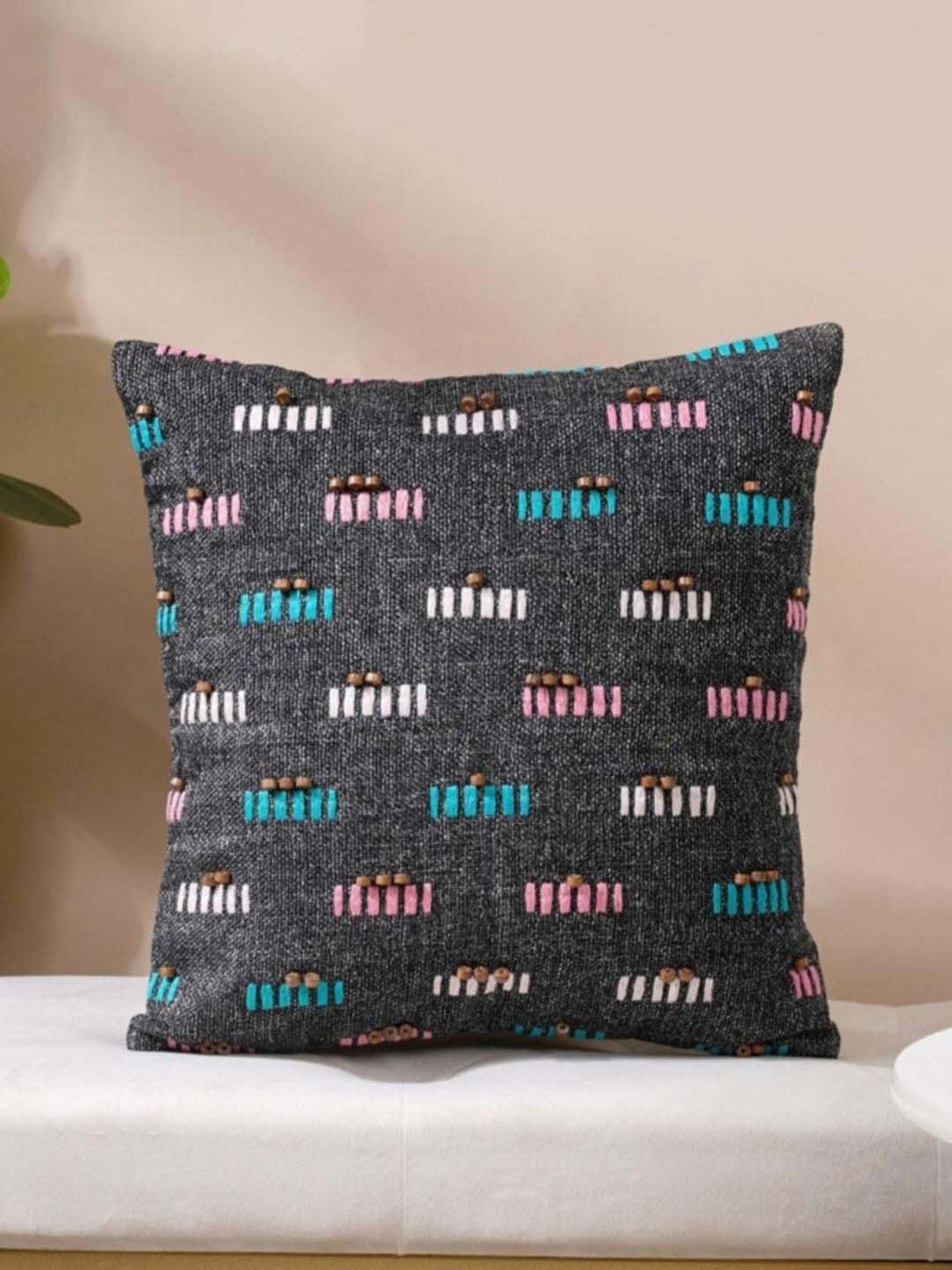 Swayam Multicolor Cotton 40 cm x 40 cm Cushion Covers - Set of 2