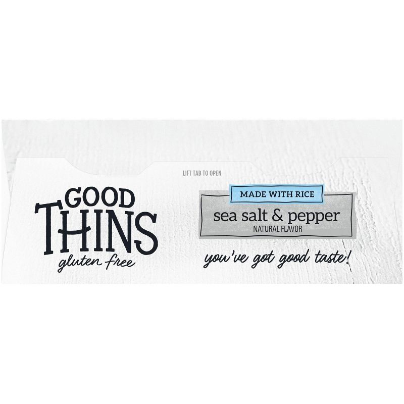 Good Thins Sea Salt & Pepper Rice Snacks Gluten Free Crackers - 3.5oz