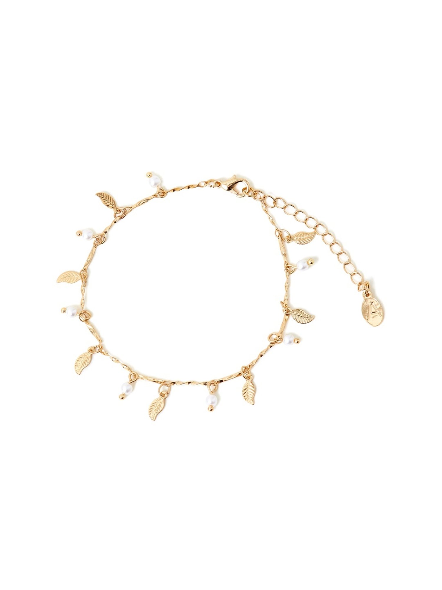 Accessorize London Gold and Leaf Anklet