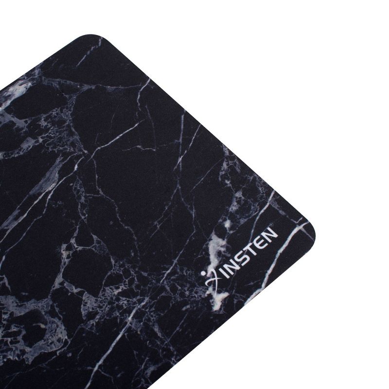 Insten Mouse Pad for Computer Desk Laptop Gaming Marble Patterned with Nonskid Rubber Base Waterproof Coating Mouse Mat (8.6" x 7") Marble Black