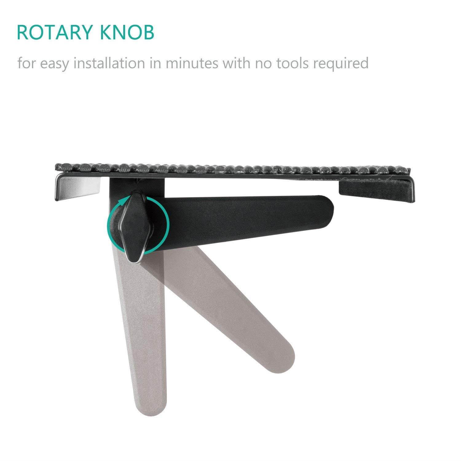 WALI TV Top Shelf 12 Inch Flat Panel Mount for Streaming Devices, Media Boxes, Speakers and Home Decor (TSH001), Black