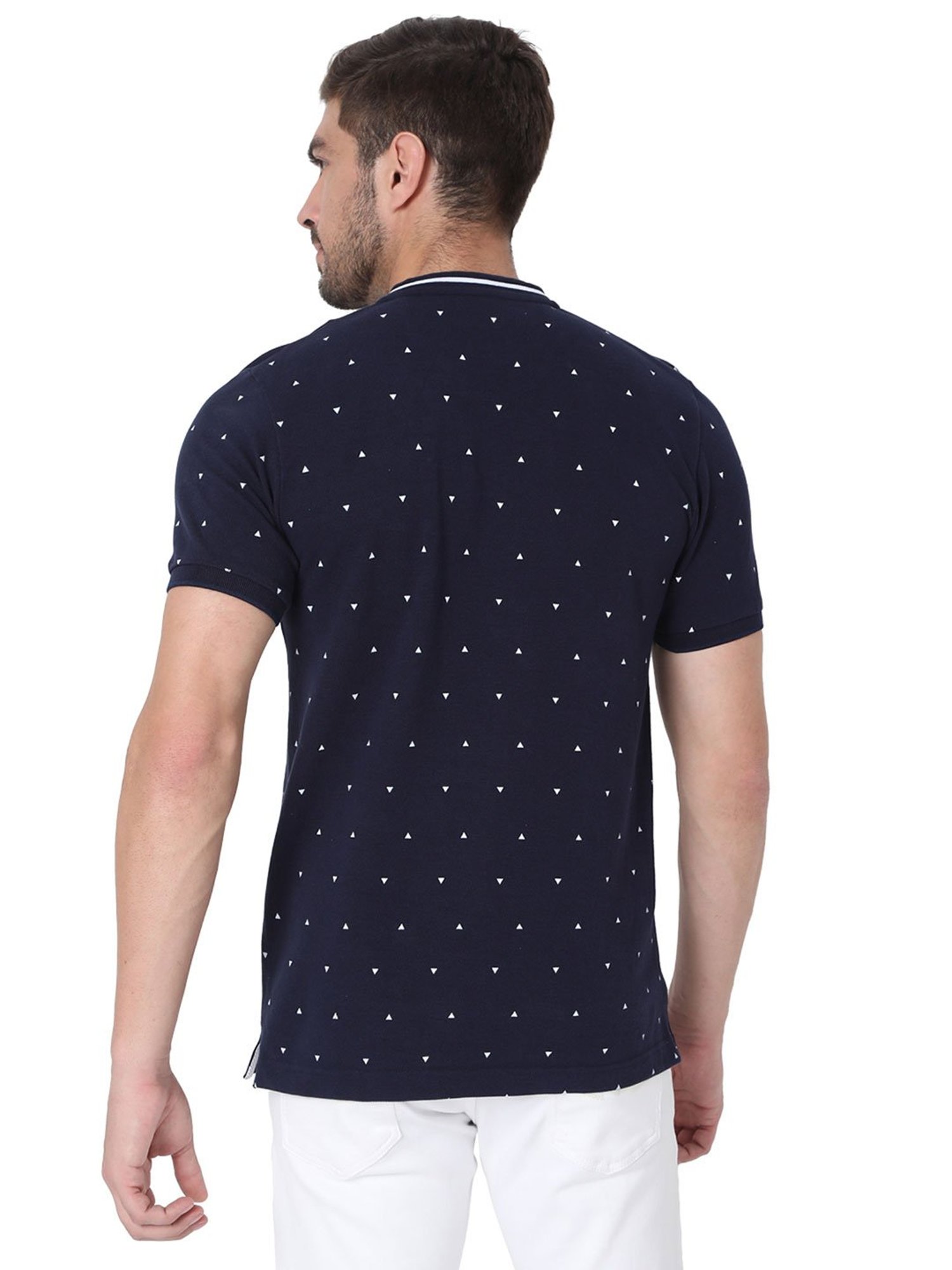 Mufti Navy Printed T-Shirt