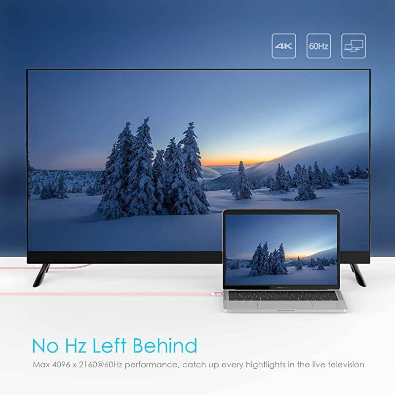 6FT USB C to HDMI 20 Cable Adapter 4K60Hz Compatible 20202016 MacBook Pro 131516 New iPad ProMac AirSurface Chromebook Samsung S20S10S9S8PlusNote More CBCU707 Rose Gold