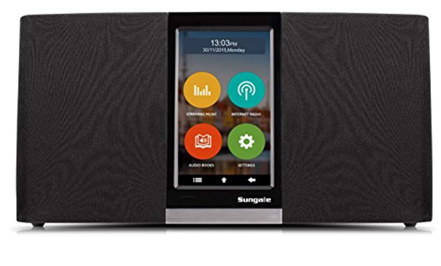 Wi-Fi, Internet, IP Radio & Music Player, touchscreen operating, streaming music, internet radio, audio book, 2x3W Stereo Speakers + 5W Subwoofer, Up to 18K radio stations over the world.