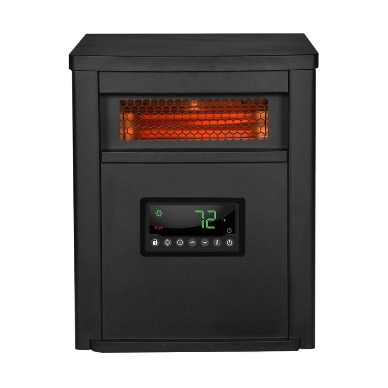 Lifesmart ZCHT1071US 1500 Watt 8 Element Quartz Infrared Electric Portable Large Room Space Zone Heater, Black
