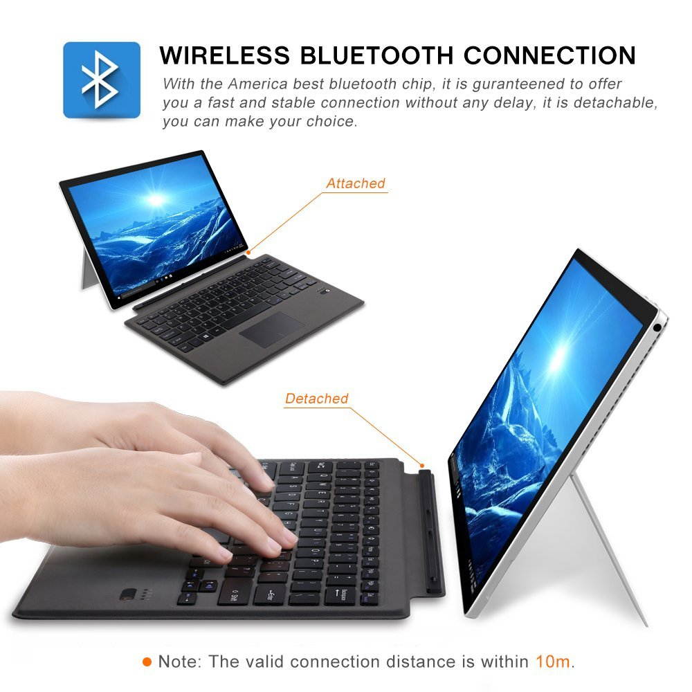 Ultra-slim Wireless Bluetooth Keyboard for Microsoft Surface Pro 4 Surface Pro 5 12.3"