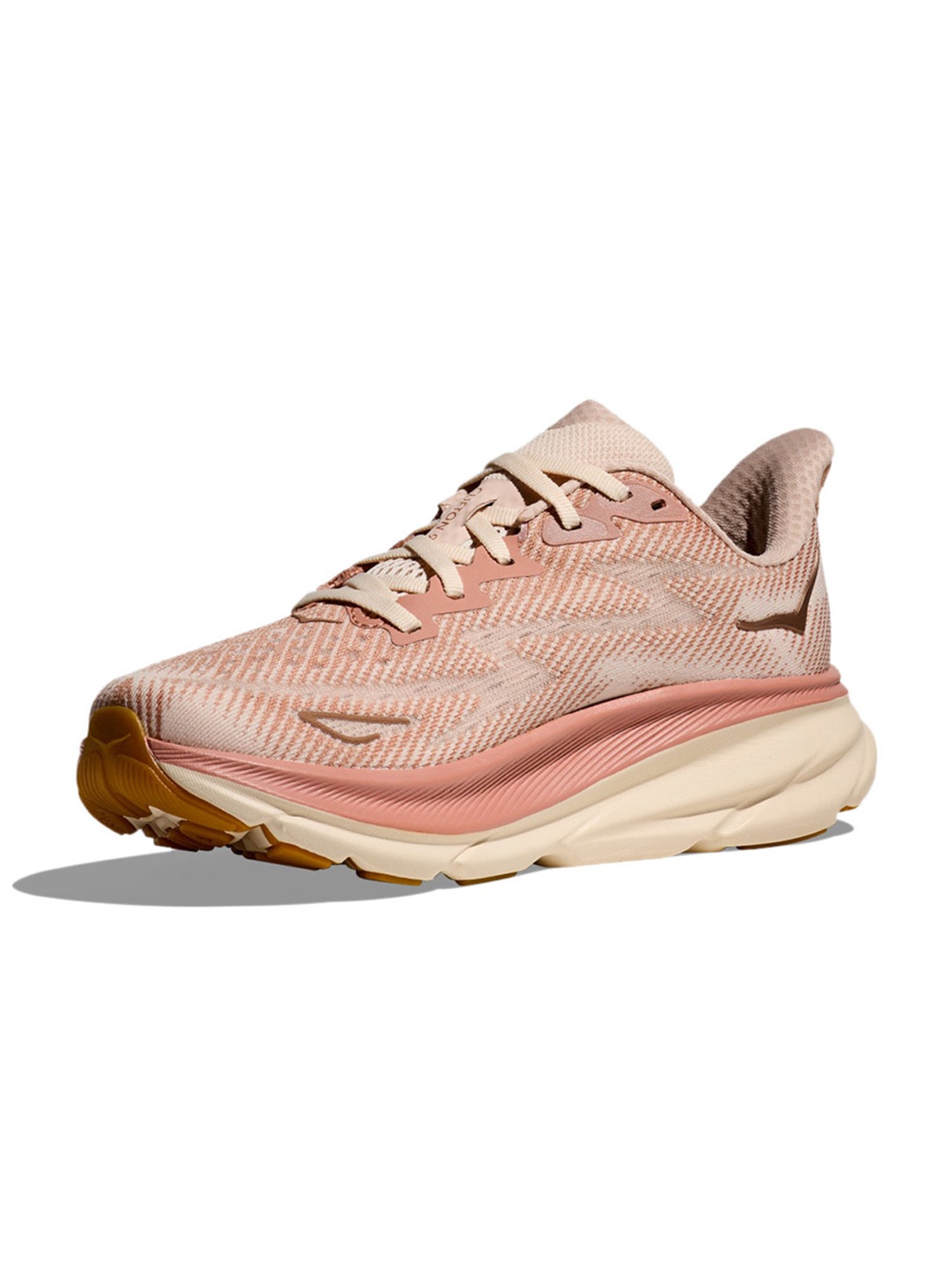 Hoka Women's W CLIFTON 9 Sandstone & Cream Running Shoes